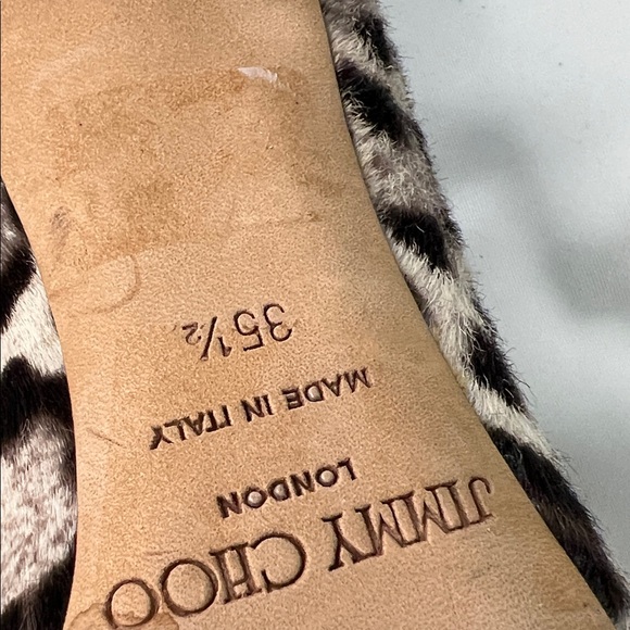 Jimmy Choo Leopard Print Heels with Black Accents - Picture 11 of 12